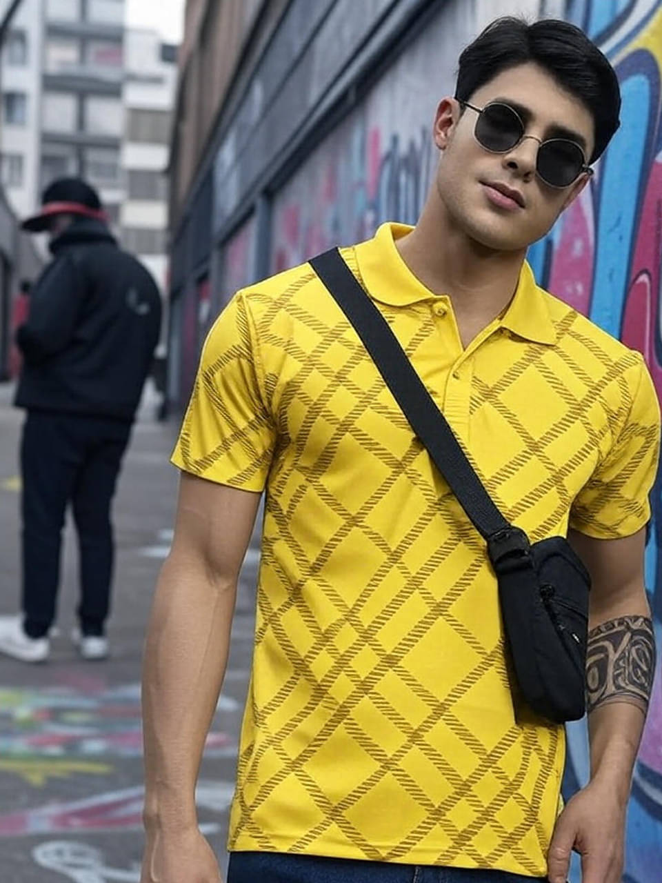 BLISS BOYS Men Cotton Blend Regular Fit Printed Polo T Shirt ( Yellow )     			BLISS BOYS Men Cotton Blend Regular Fit Printed Polo T Shirt ( Yellow )