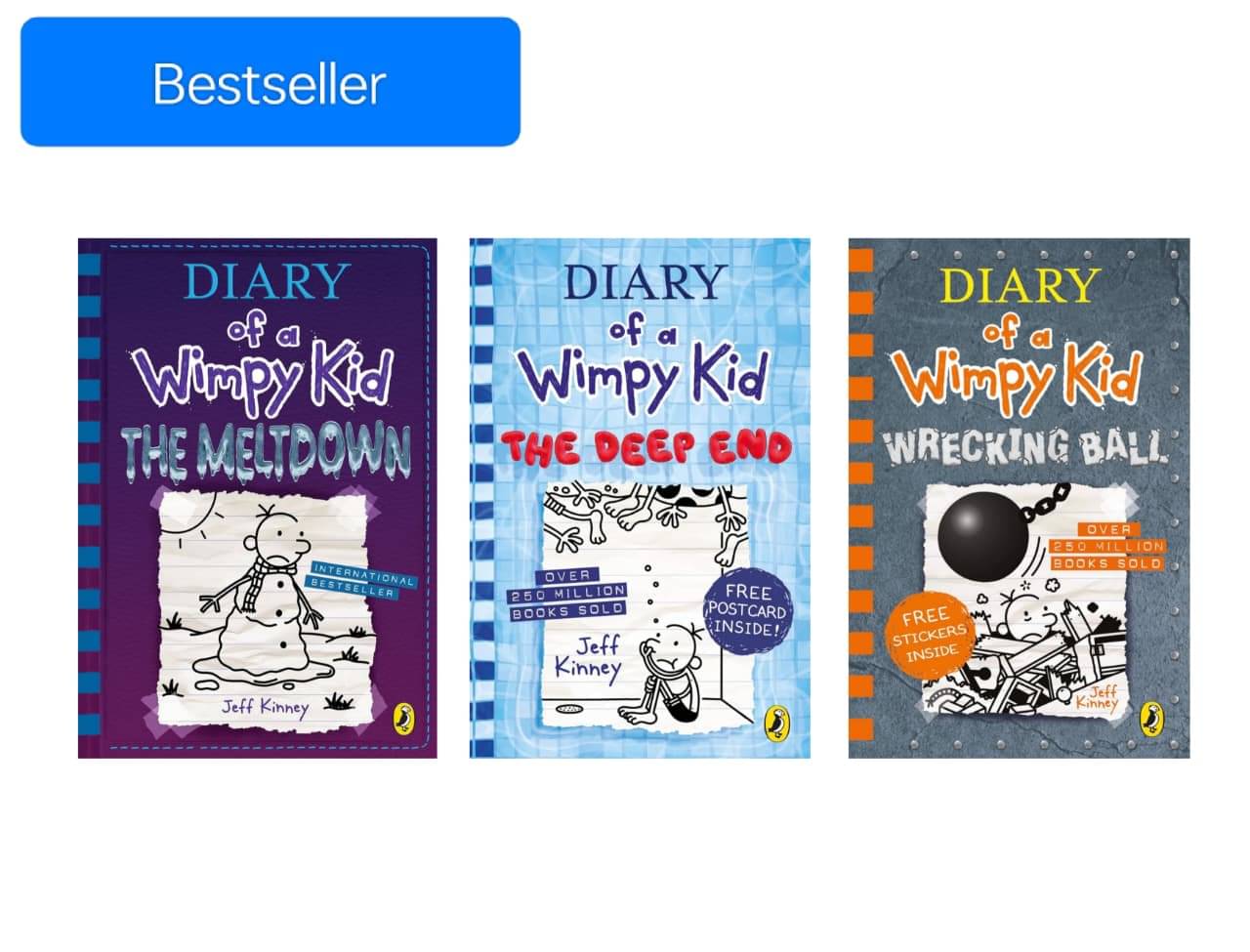 Bestselling Books (Combo of 3) Diary of a Wimpy Kid The Meltdown & The Deep End & Wrecking Ball By Jeff Kinney Bestselling Books (Combo of 3) Diary of a Wimpy Kid The Meltdown & The Deep End & Wrecking Ball By Jeff Kinney