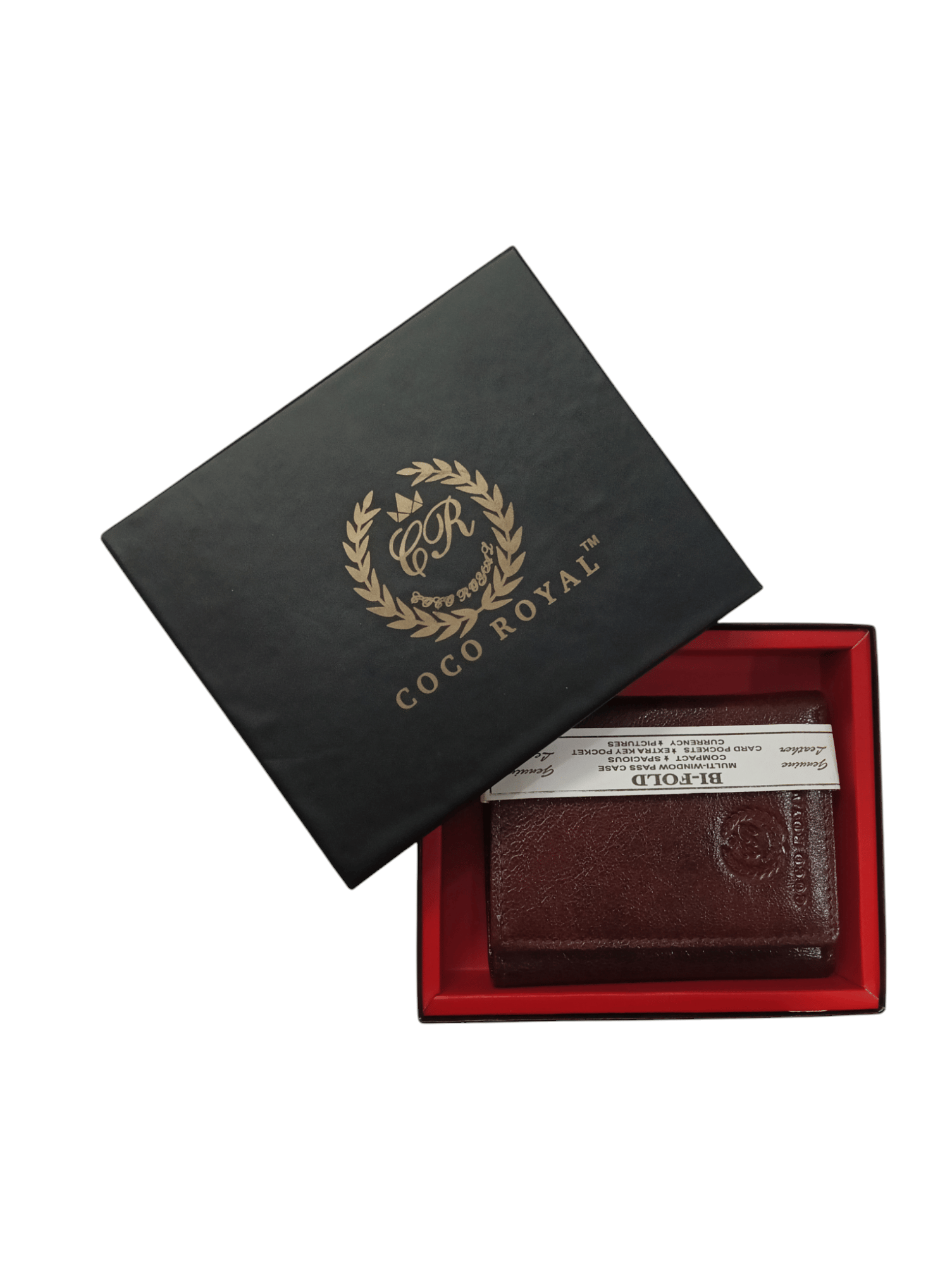     			COCO ROYAL Leather Printed Men's Two Fold Wallet With 10 Slots For Card ( Brown , Pack of 1 )