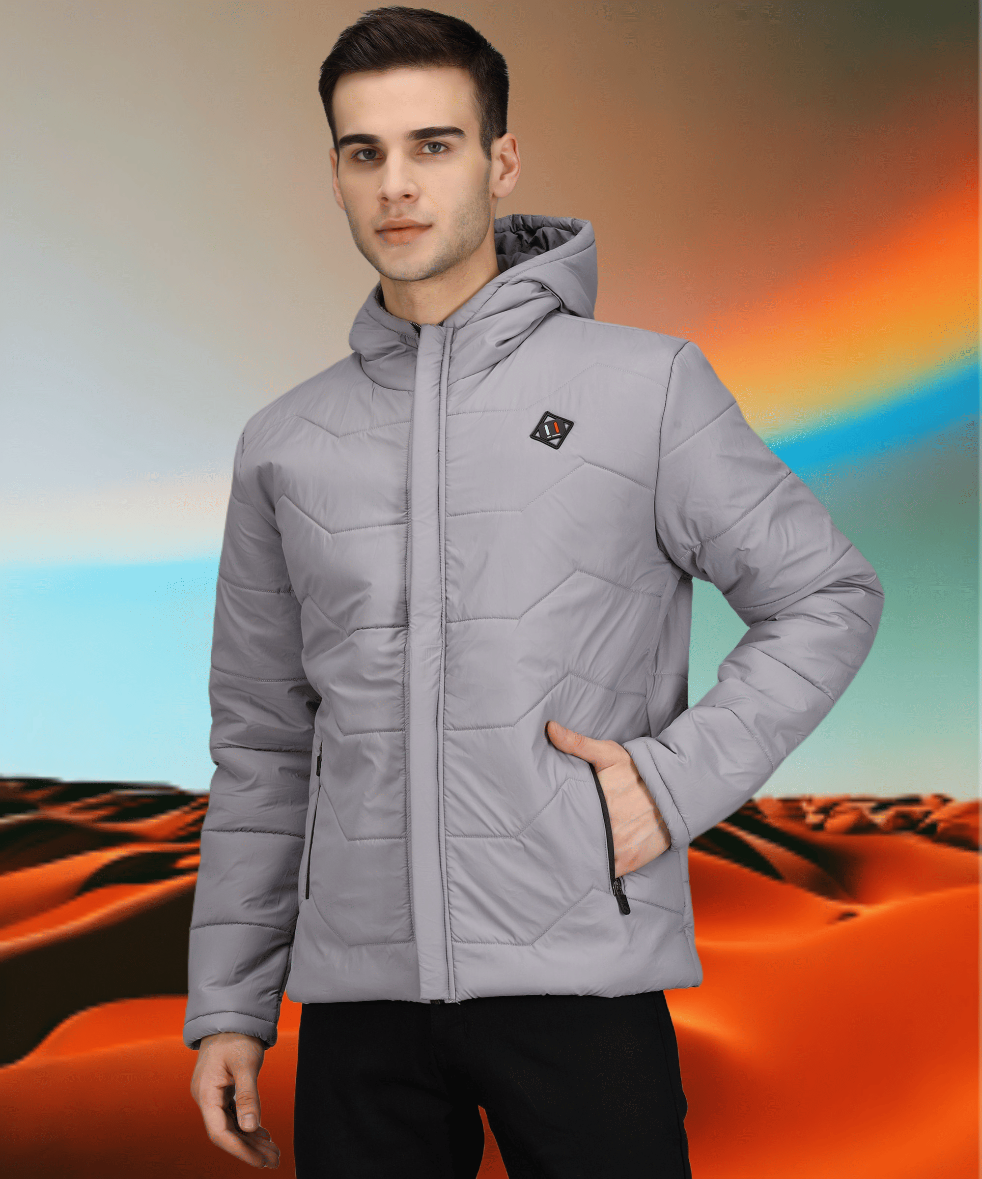 Christy World Nylon Men's Casual Jacket - Grey ( Pack of 1 ) Christy World Nylon Men's Casual Jacket - Grey ( Pack of 1 )
