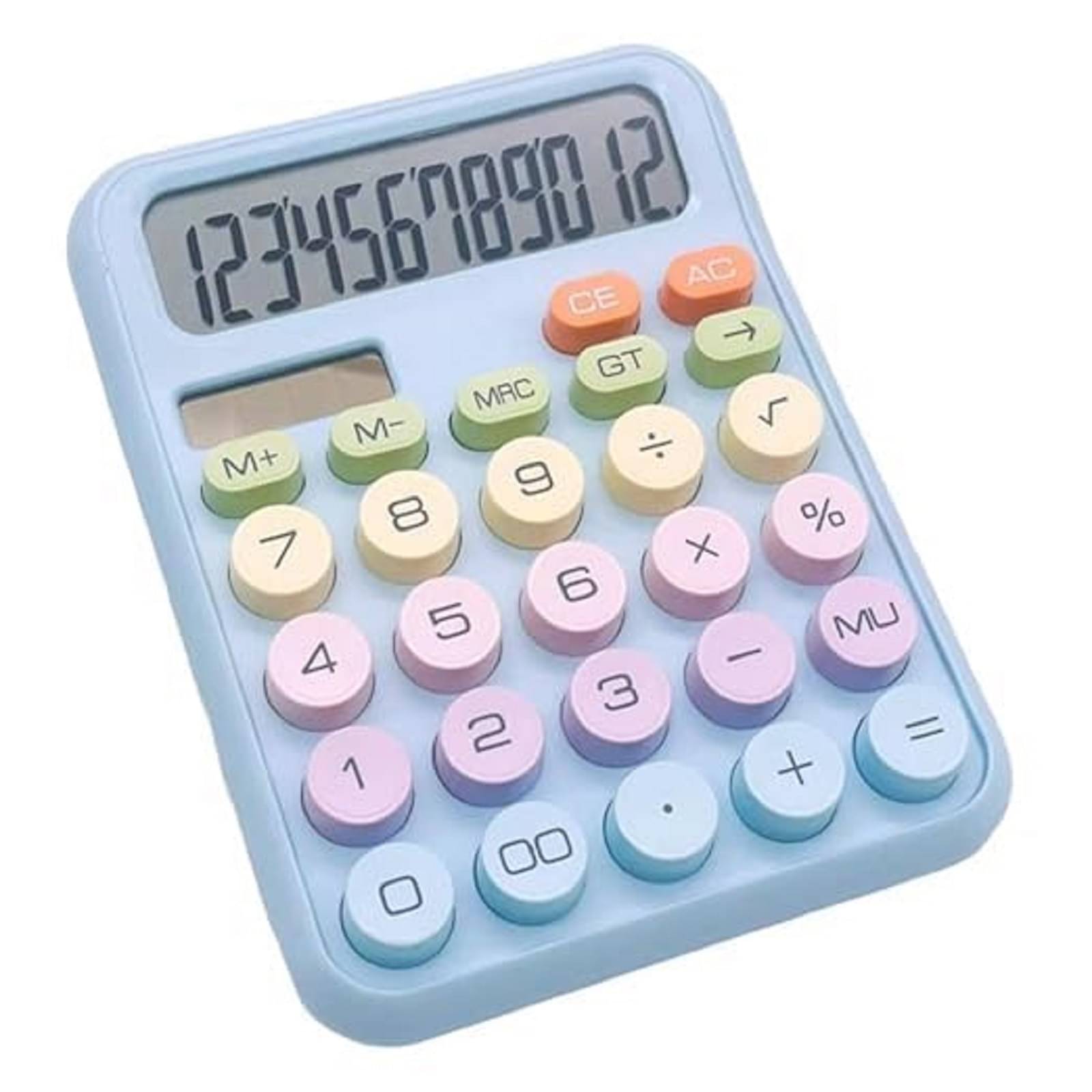     			Colorful Candy Calculator, Cute 12 Digit Large LCD Display Big Round Button Calculator,Easy to Press,for School Office Business Home (Multi) (Samll Calculator)