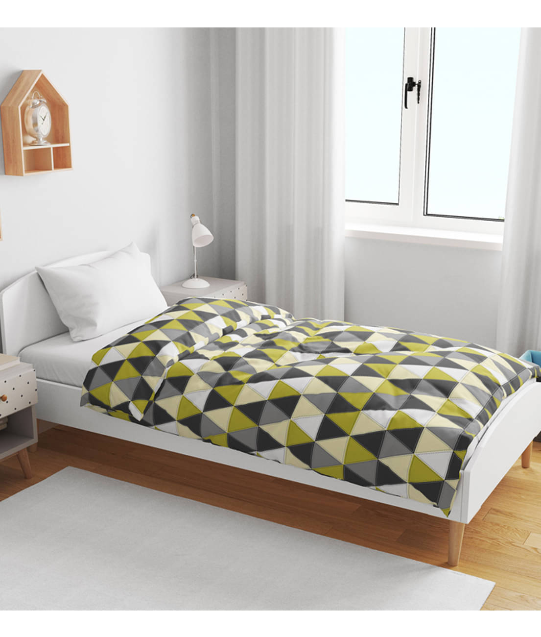     			DIVINE CASA Polyester Geometrical Single Size Kids Dohars - Black ( Pack of 1 )