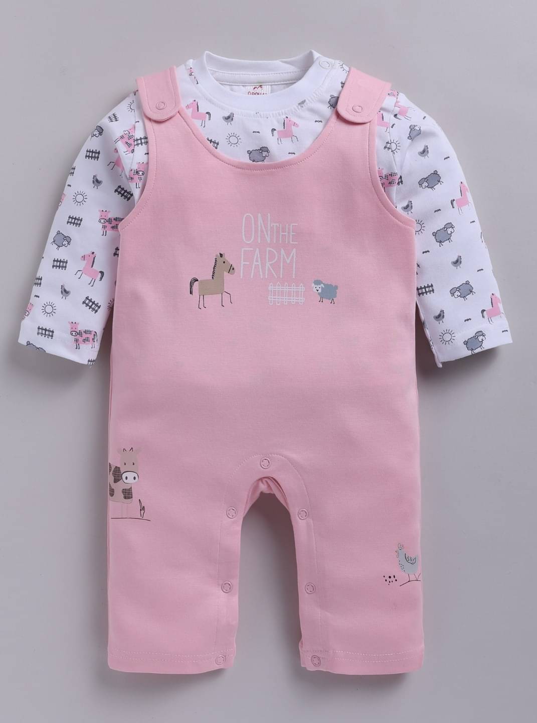     			Dollar Pack of 1 Unisex for Baby Cotton Blend Dungaree Sets ( Pink )