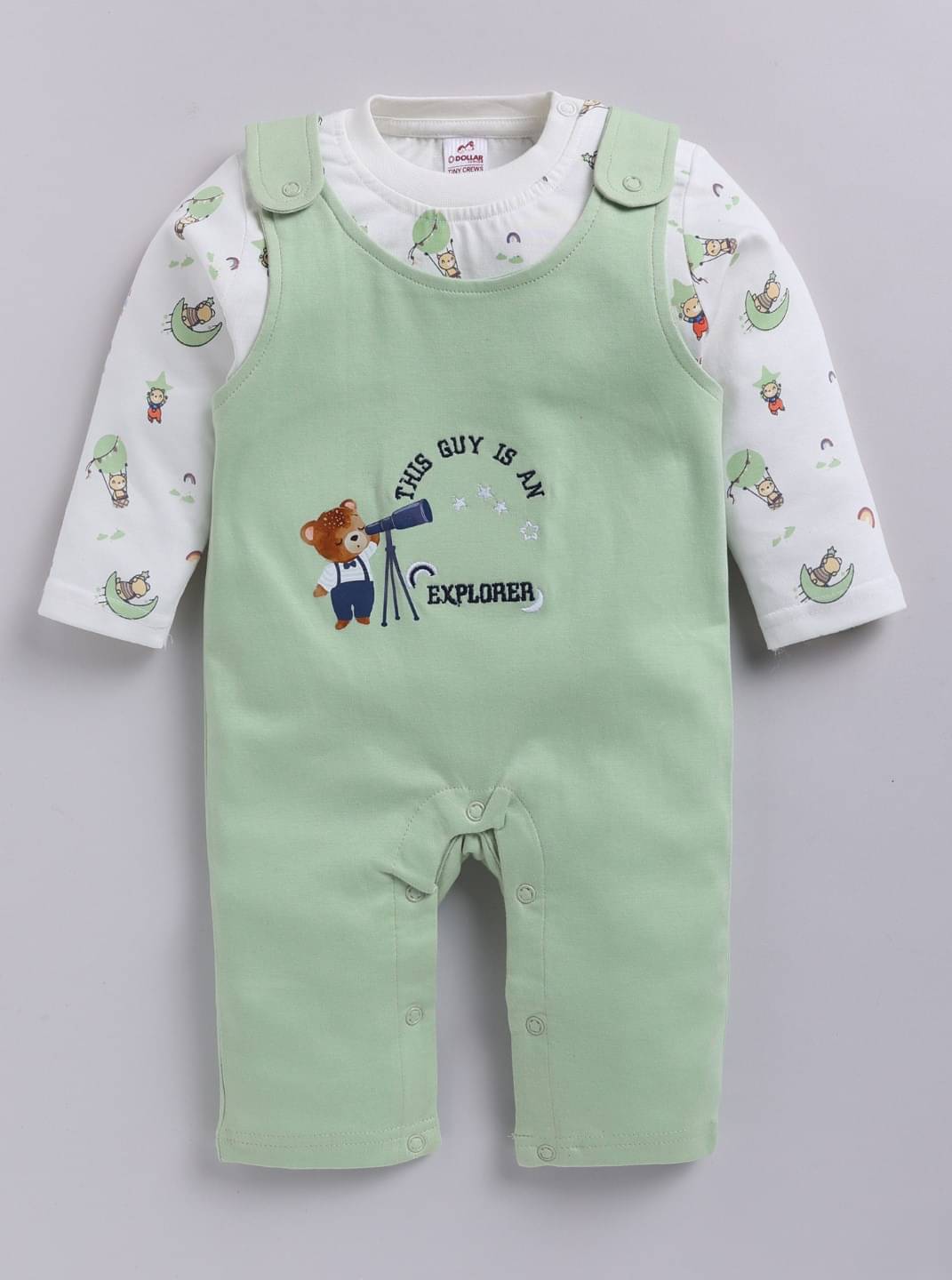     			Dollar Pack of 1 Unisex for Baby Cotton Blend Dungaree Sets ( Green )