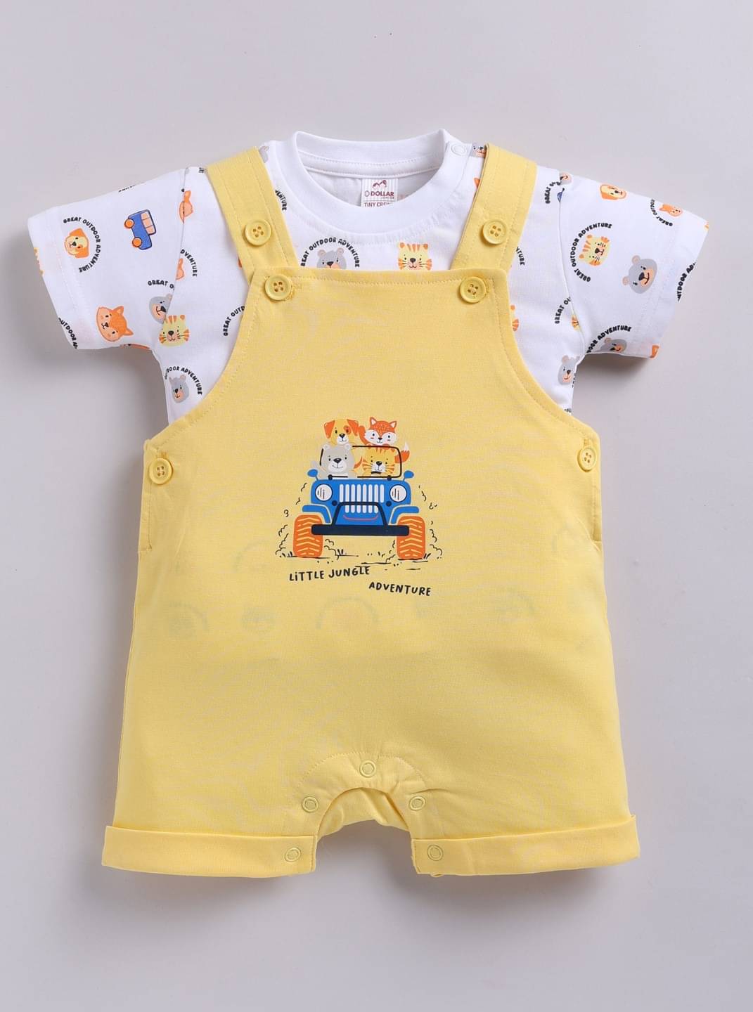     			Dollar Pack of 1 Unisex for Baby Cotton Blend Dungaree Sets ( Yellow )