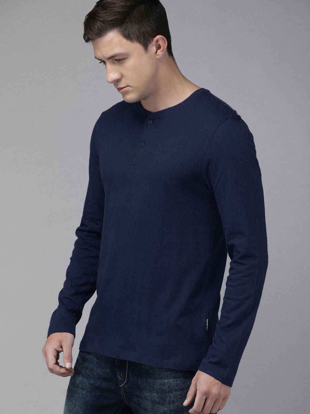 ELEGANT SLEEK Men Polyester Regular Fit Solid T-Shirt ( Navy Blue ) ELEGANT SLEEK Men Polyester Regular Fit Solid T-Shirt ( Navy Blue )