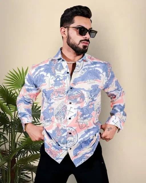 ETSY Cotton Blend Regular Fit Printed Full Sleeves Men's Casual Shirt - Multicolor ( Pack of 1 ) ETSY Cotton Blend Regular Fit Printed Full Sleeves Men's Casual Shirt - Multicolor ( Pack of 1 )