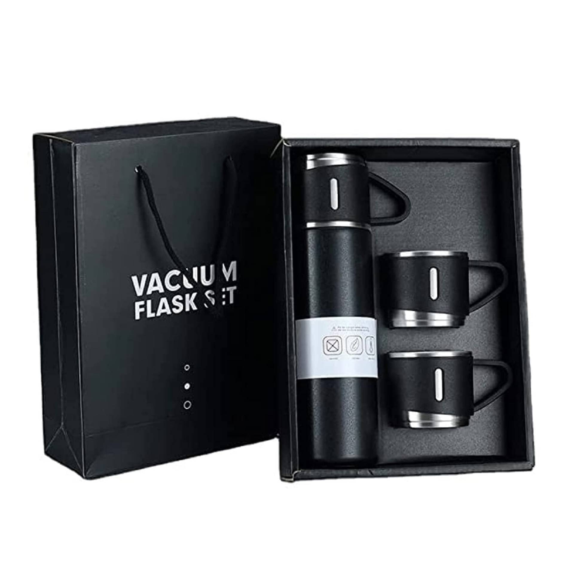     			EXOLLENT Vaccume Flask Set Black Steel Flask ( 500 ml )