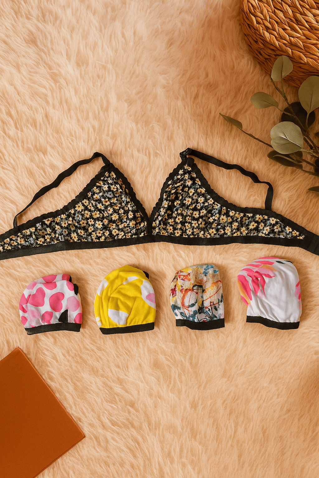 G Beauty Pack of 5 Cotton Blend Non Padded Everyday Bra For Women ( Multicolor ) G Beauty Pack of 5 Cotton Blend Non Padded Everyday Bra For Women ( Multicolor )