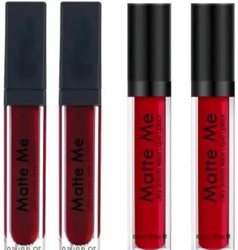     			Generic Red,Maroon Matte Long Lasting Liquid Lipstick ( Pack of 4 )
