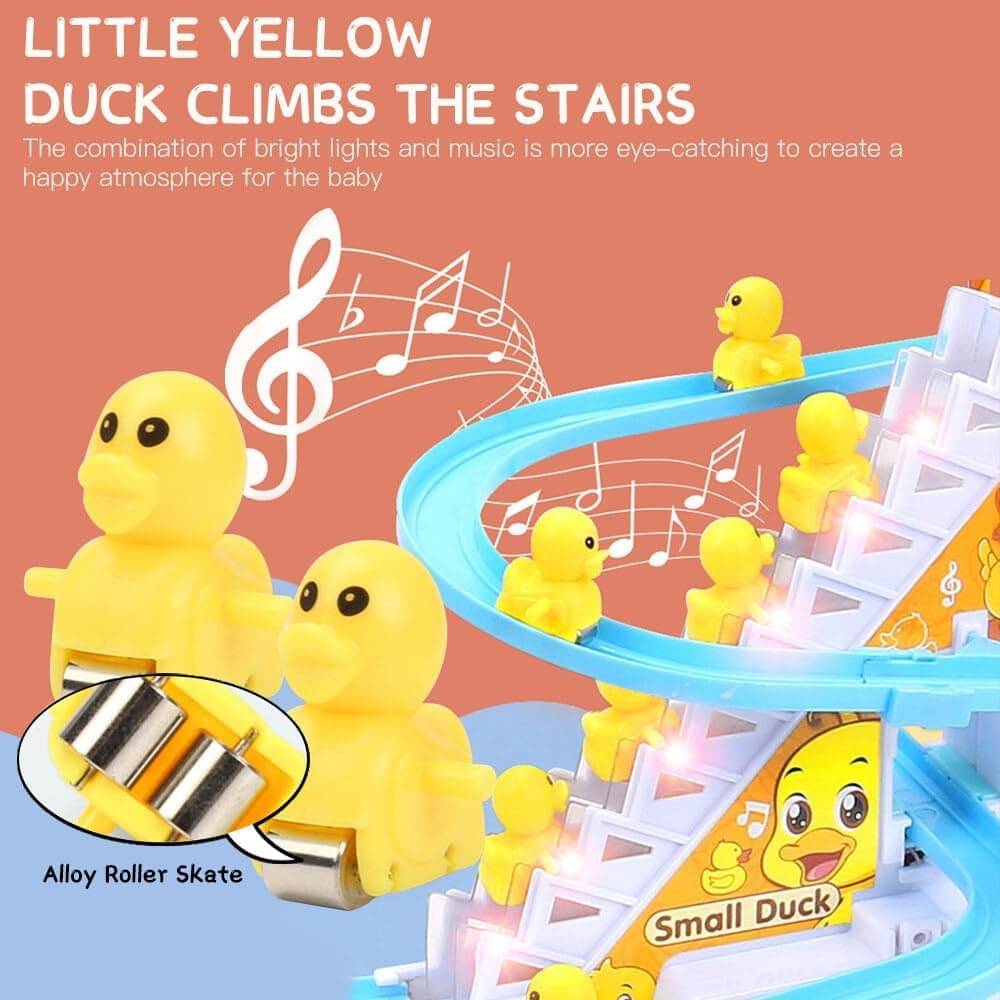 Happy Duck Track Set Toys for Kids Climbing Stairs Dancing Duck Slide Toy Happy Duck Track Set Toys for Kids Climbing Stairs Dancing Duck Slide Toy