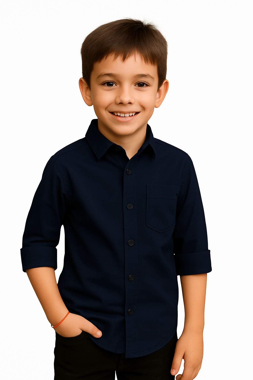 JABAK CREATION Pack of 1 Boys Cotton Blend Full Sleeves Shirt ( Navy Blue ) JABAK CREATION Pack of 1 Boys Cotton Blend Full Sleeves Shirt ( Navy Blue )