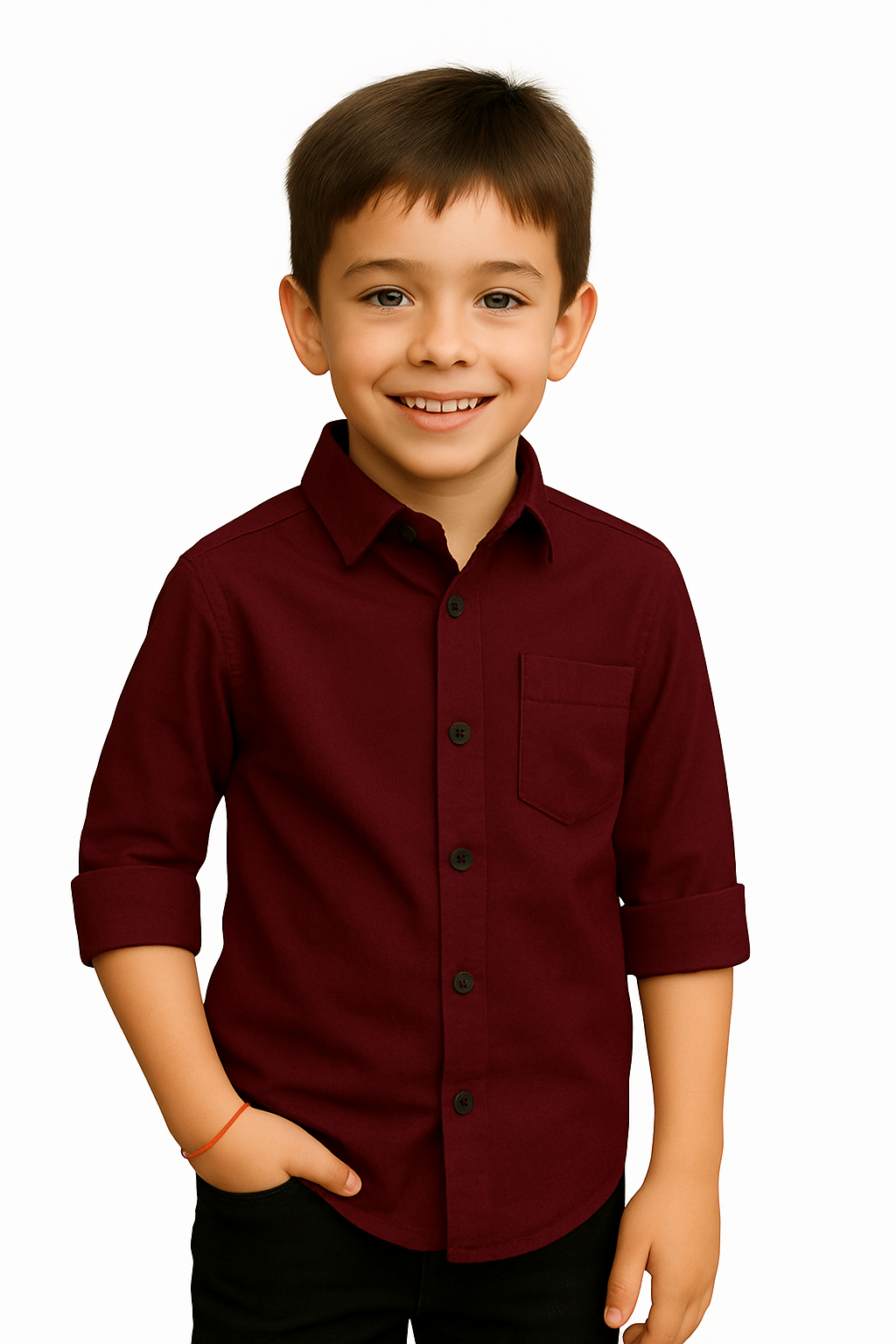 JABAK CREATION Pack of 1 Boys Cotton Blend Full Sleeves Shirt ( Red ) JABAK CREATION Pack of 1 Boys Cotton Blend Full Sleeves Shirt ( Red )