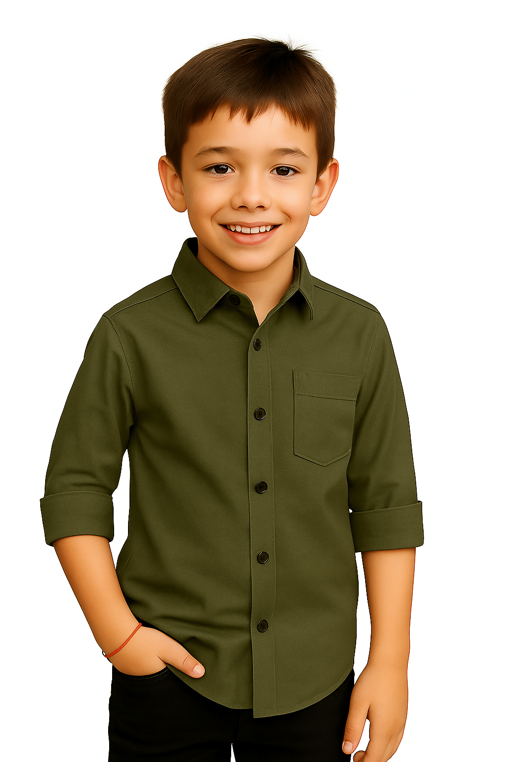 JABAK CREATION Pack of 1 Boys Cotton Blend Full Sleeves Shirt ( Green ) JABAK CREATION Pack of 1 Boys Cotton Blend Full Sleeves Shirt ( Green )