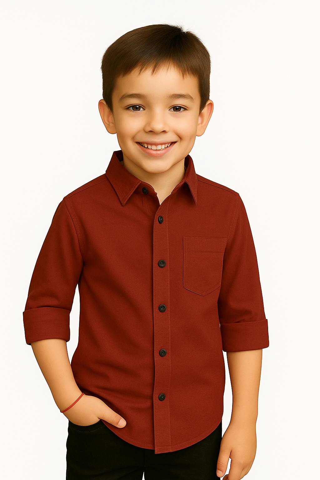 JABAK CREATION Pack of 1 Boys Cotton Blend Full Sleeves Shirt ( Brown ) JABAK CREATION Pack of 1 Boys Cotton Blend Full Sleeves Shirt ( Brown )