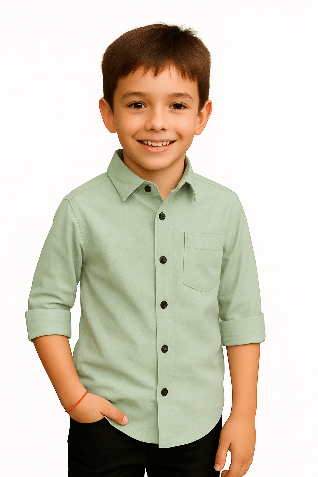 JABAK CREATION Pack of 1 Boys Cotton Blend Full Sleeves Shirt ( Pistachio ) JABAK CREATION Pack of 1 Boys Cotton Blend Full Sleeves Shirt ( Pistachio )