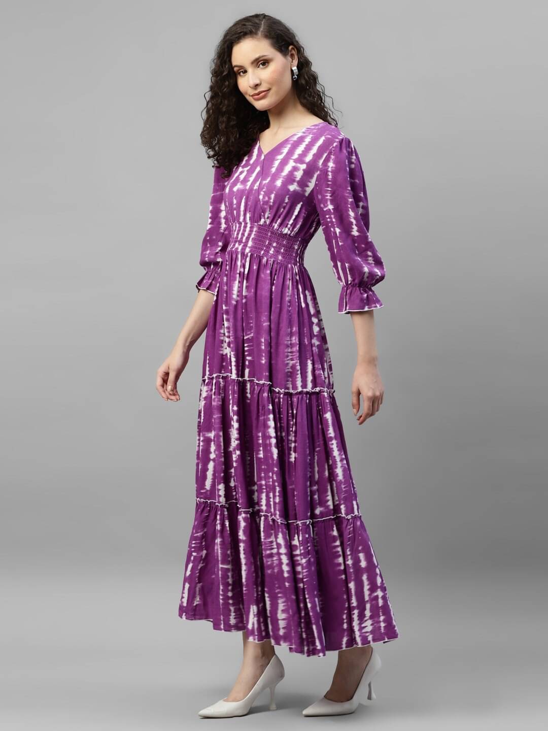 JASH CREATION Women Crepe Dyed Fit & Flare Dress ( Purple ) JASH CREATION Women Crepe Dyed Fit & Flare Dress ( Purple )
