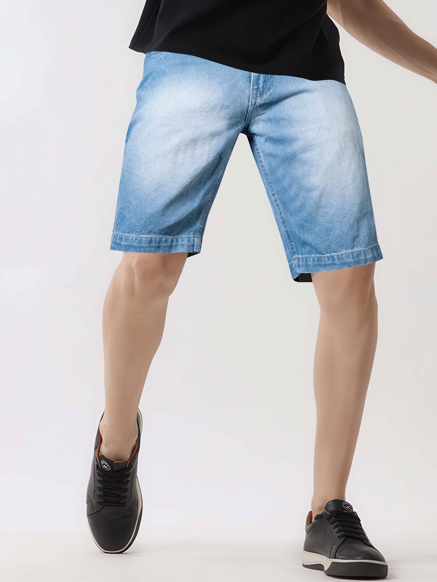     			JB JUST BLACK Light Blue Denim Men's Denim Shorts ( Pack of 1 )