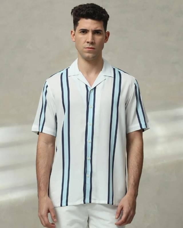 KRIVA Cotton Blend Regular Fit Printed Half Sleeves Men's Casual Shirt - Blue ( Pack of 1 ) KRIVA Cotton Blend Regular Fit Printed Half Sleeves Men's Casual Shirt - Blue ( Pack of 1 )