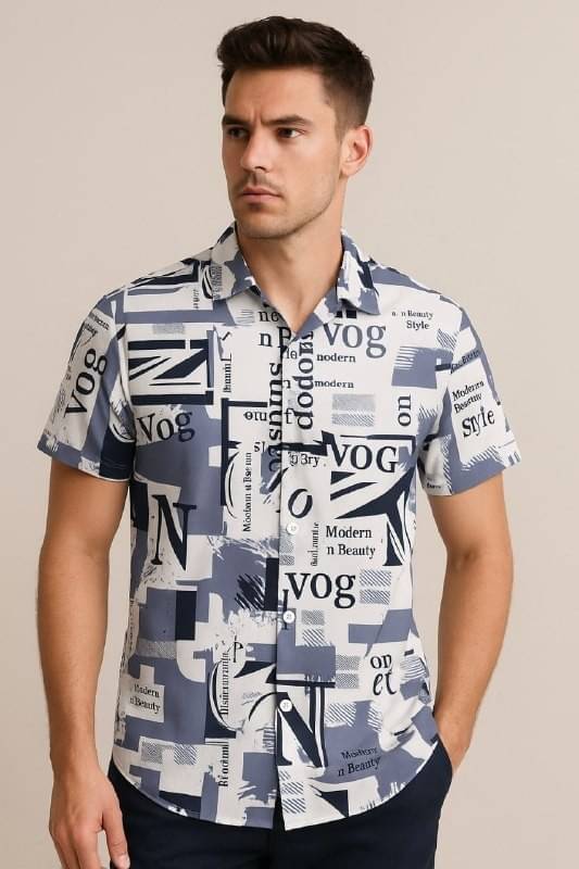 KRIVA Cotton Blend Regular Fit Printed Half Sleeves Men's Casual Shirt - Multicolor ( Pack of 1 ) KRIVA Cotton Blend Regular Fit Printed Half Sleeves Men's Casual Shirt - Multicolor ( Pack of 1 )