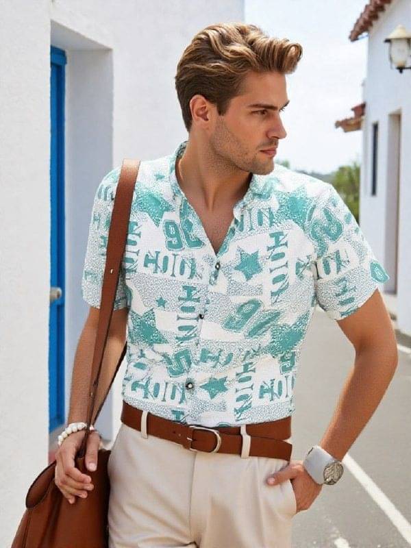     			KRIVA Cotton Blend Regular Fit Printed Half Sleeves Men's Casual Shirt - Multicolor ( Pack of 1 )