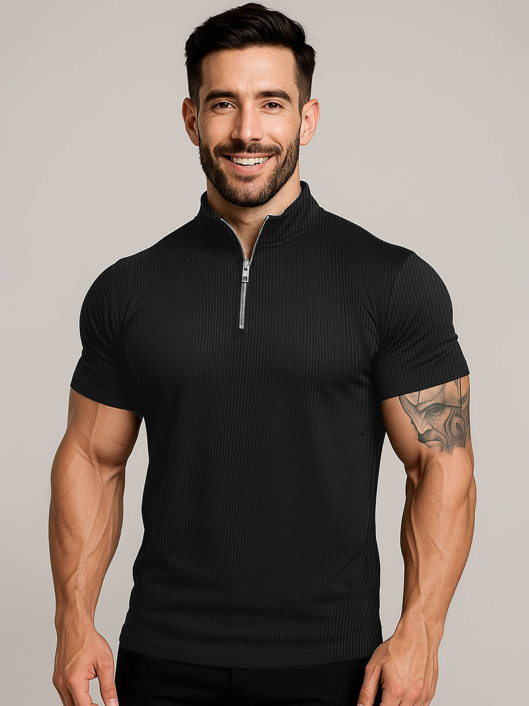 Leotude Men Cotton Blend Regular Fit Printed Polo T Shirt ( Black ) Leotude Men Cotton Blend Regular Fit Printed Polo T Shirt ( Black )