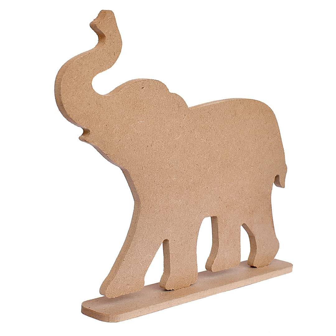    			Little Birdie MDF Elephant Big W 12 X 11 in Wood Cutout for Crafts | MDF Cutouts for Lippan Art, Resin Art Work, Wall Decoration, Painting, Blank Boards