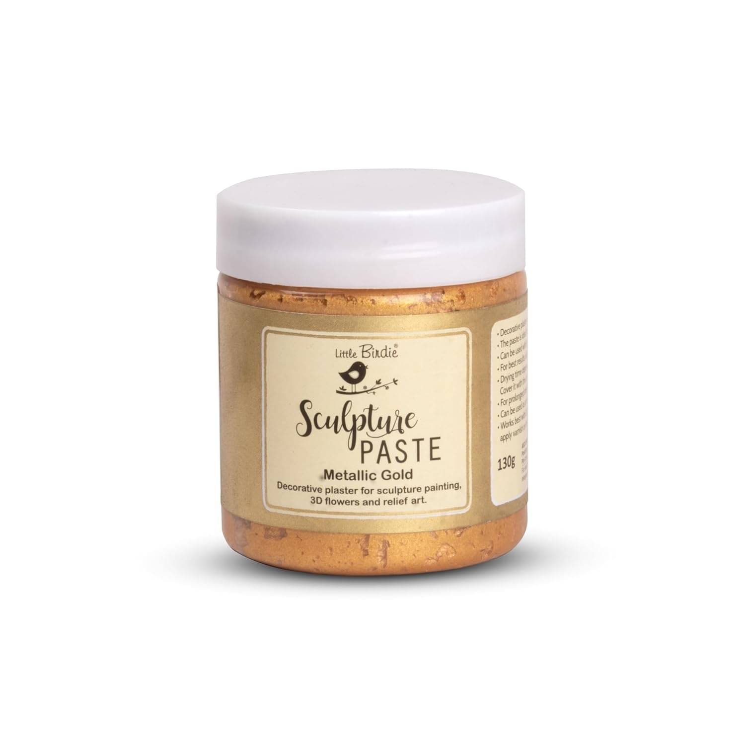     			Little Birdie Sculpture Paste Metallic Gold, 130gm | for Canvas, MDF, Wood, Walls, Ceramic, Glass, Arts & Craft and Decorative Purposes