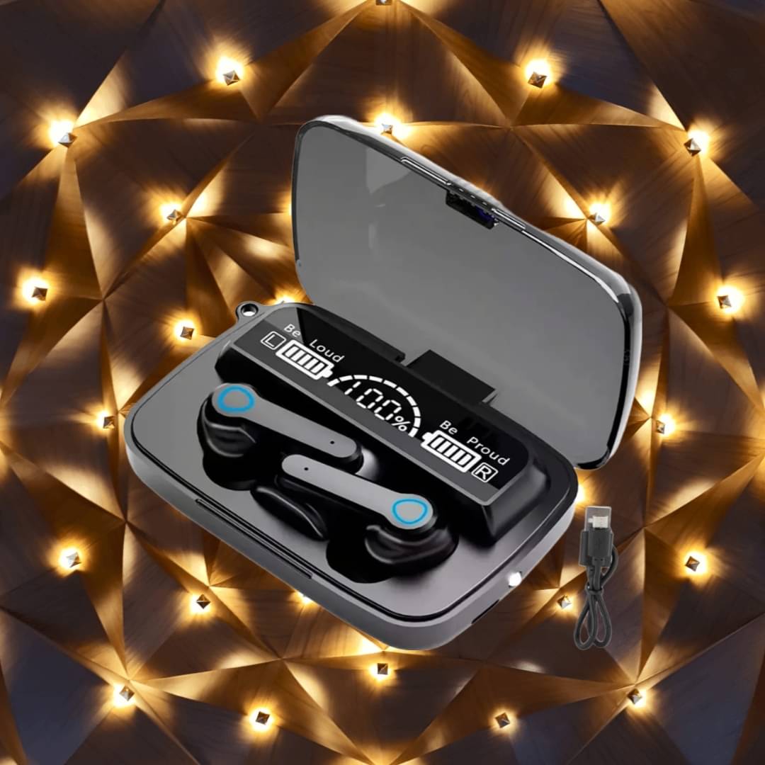     			M19 Bluetooth True Wireless (TWS) In Ear 20 Hours Playback Fast charging,Powerfull bass IPX4(Splash & Sweat Proof) Black