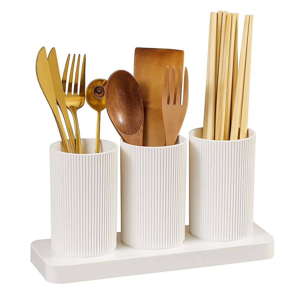 MAGICSPOON Kitchen Organizer - Plastic Self Draining Tableware Storage Box - Spoon, Knife, Fork, Chopstick, Cutlery Holder, Organizer Stand for Kitchen, Dining Table