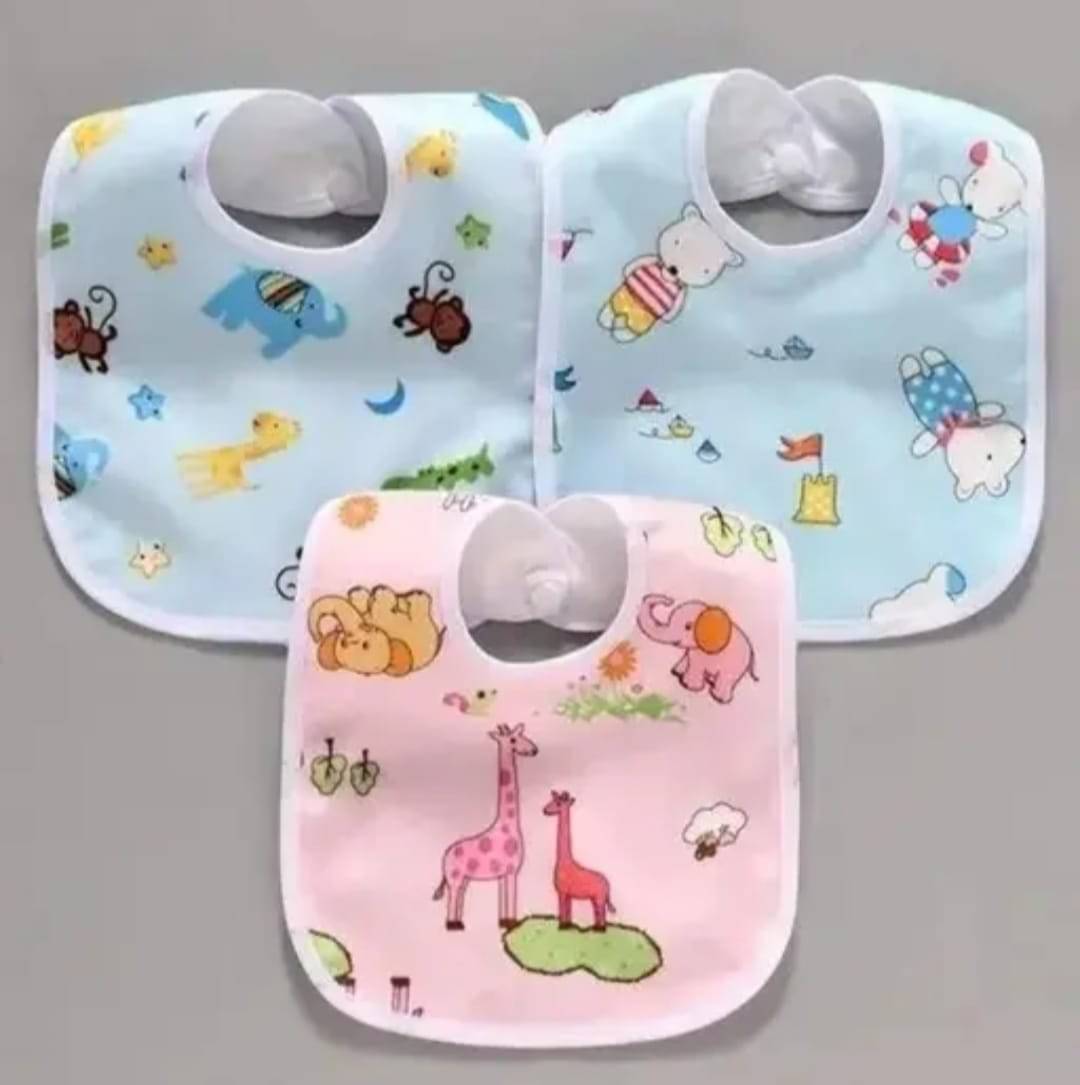MITSURU Multi-Colour Cotton Bibs - Set of 3     			MITSURU Multi-Colour Cotton Bibs - Set of 3