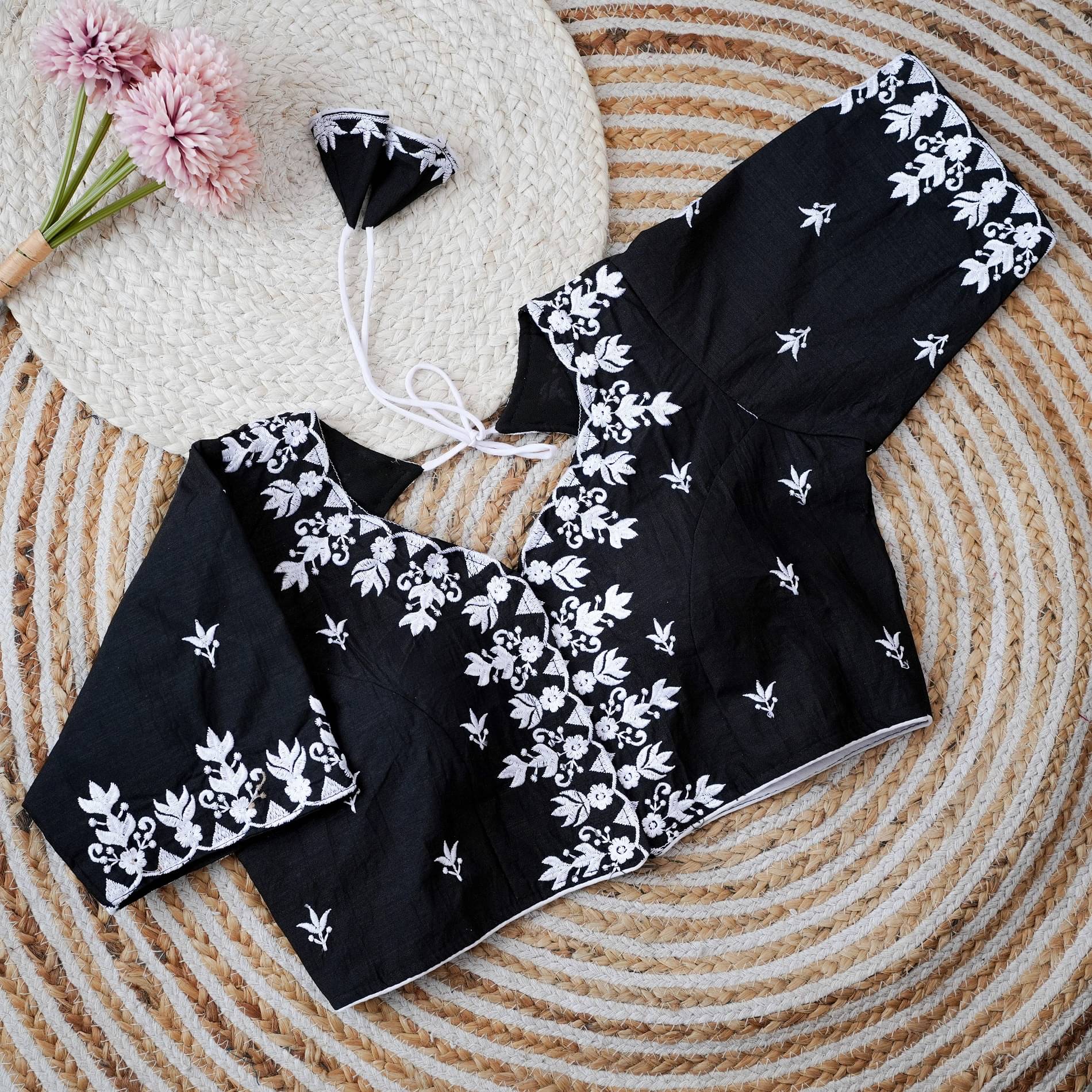     			Modern Mughals Black Readymade with Pad Art Silk Women's Blouse ( Pack of 1 )