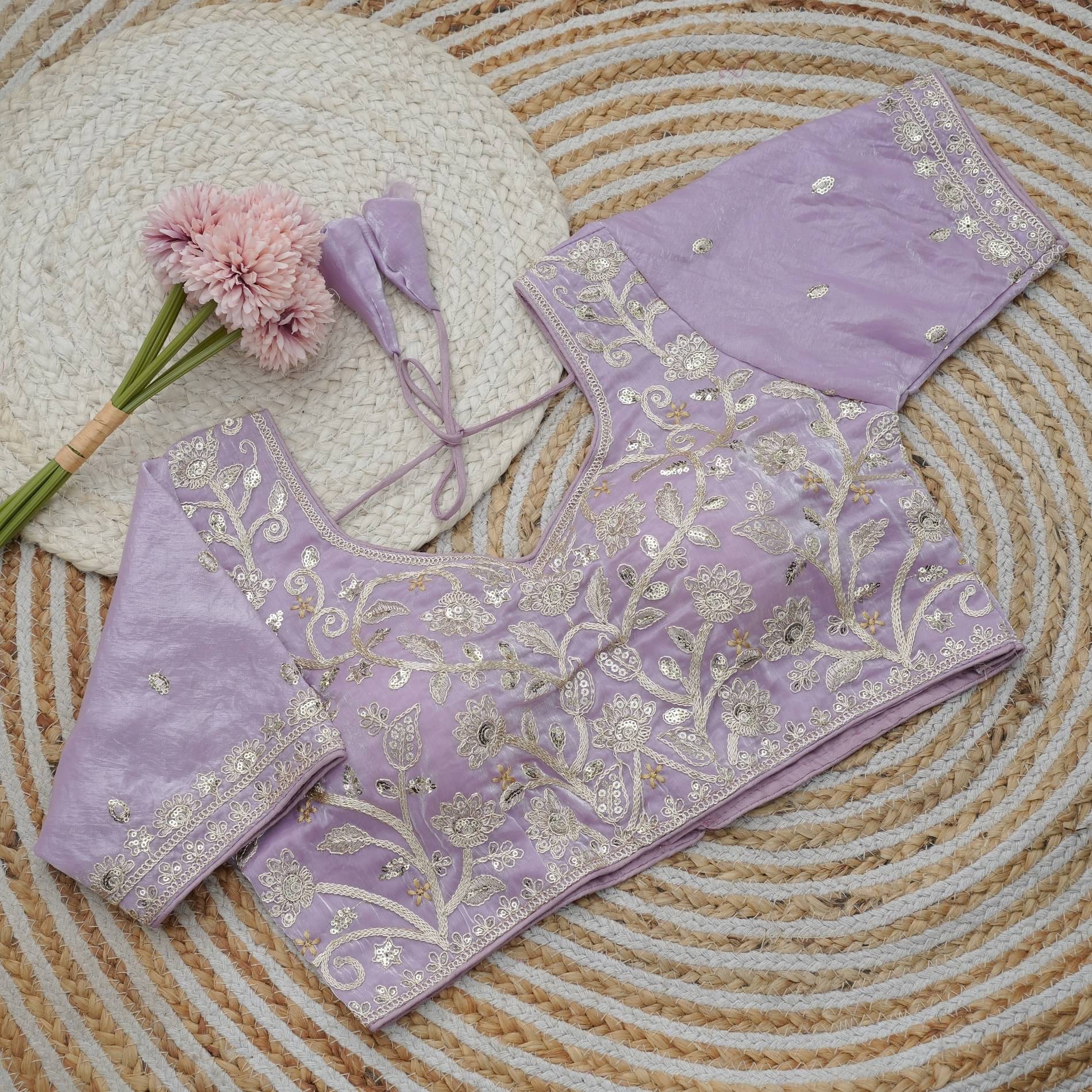     			Modern Mughals Purple Readymade with Pad Art Silk Women's Blouse ( Pack of 1 )
