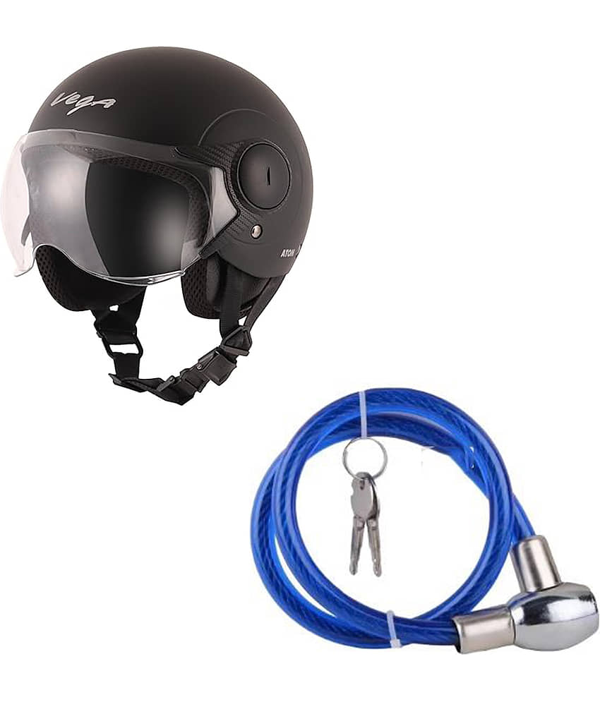 Tapixaa Bike Riding Goggles Open Face Helmet Black M