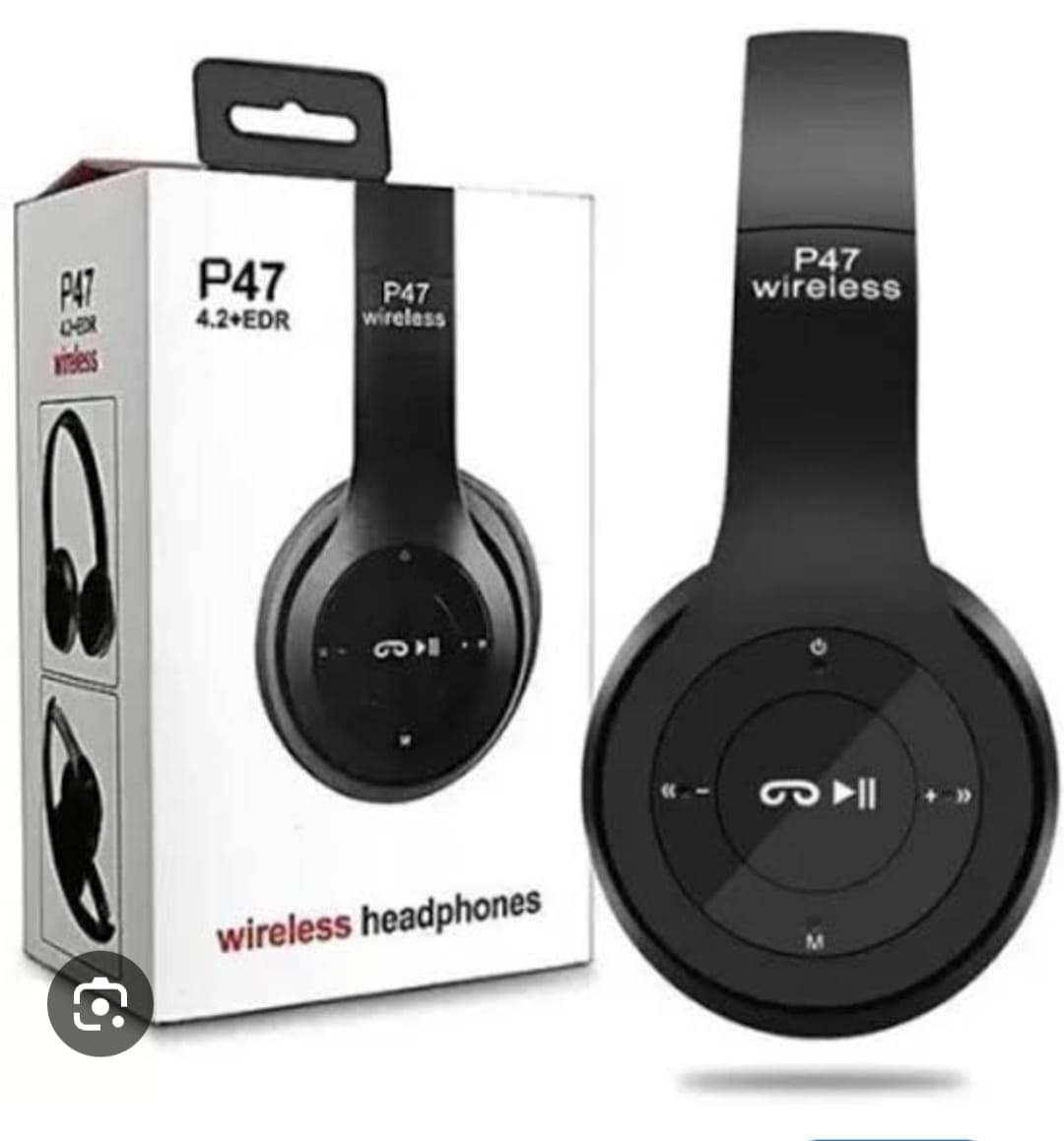     			ONNY  P47 Wireless Bluetooth On Ear Headphones 5.0+EDR with Volume Control, HD Sound and Bass, Mic, SD Card Slot (Multicolor)
