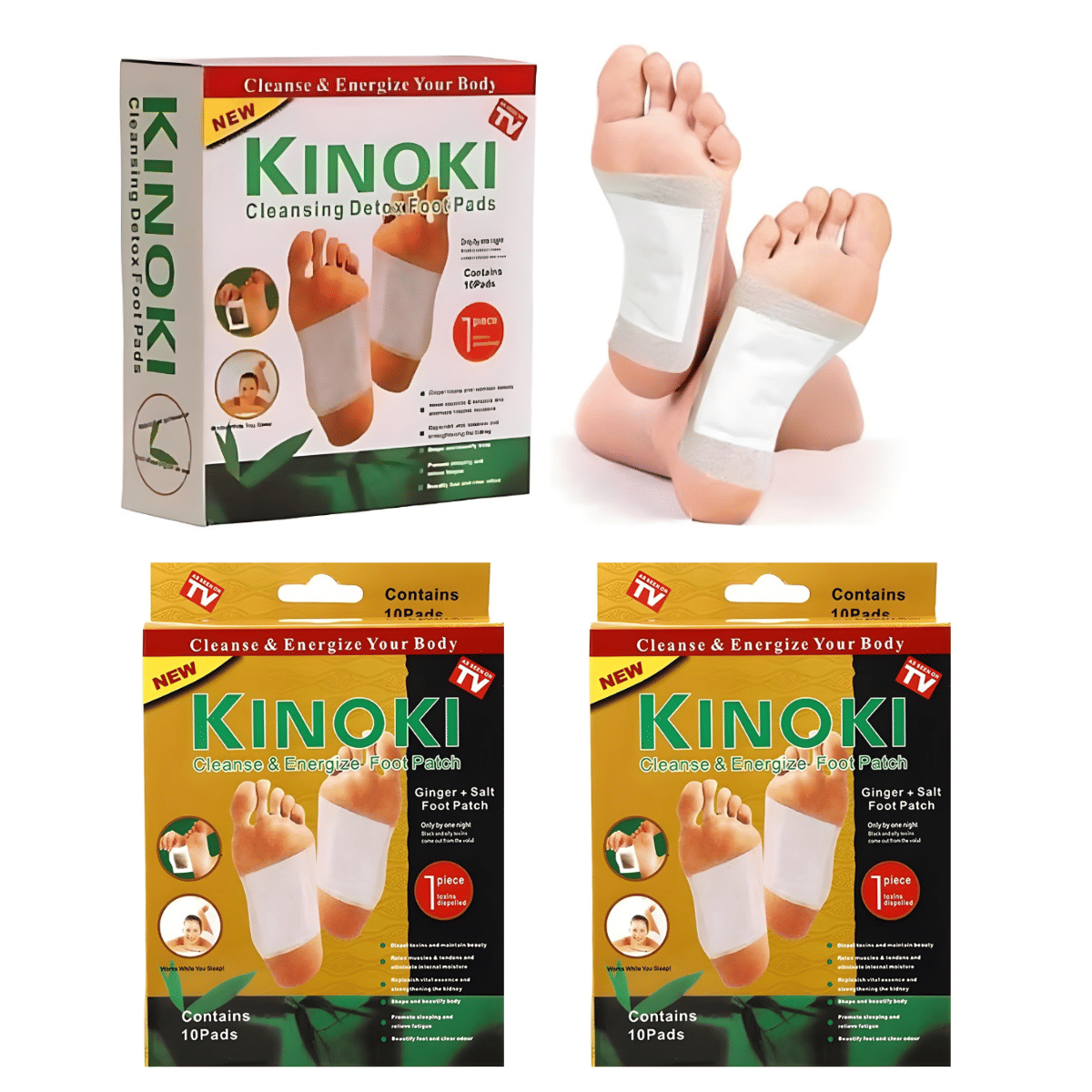     			KINOKI Cleansing Detox Foot Pads, Detox Pad, Foot patch for Foot Care & Pain Relief (Pack 3 - 30 Patches)