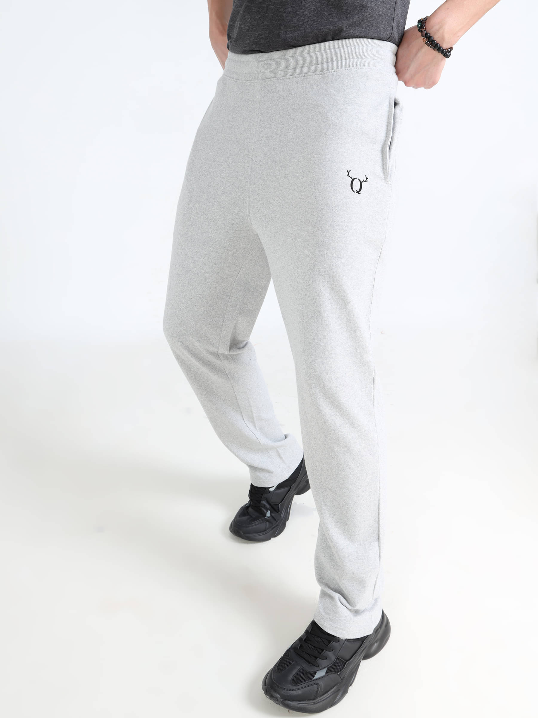     			QCUT Grey Melange Cotton Blend Men's Trackpants ( Pack of 1 )