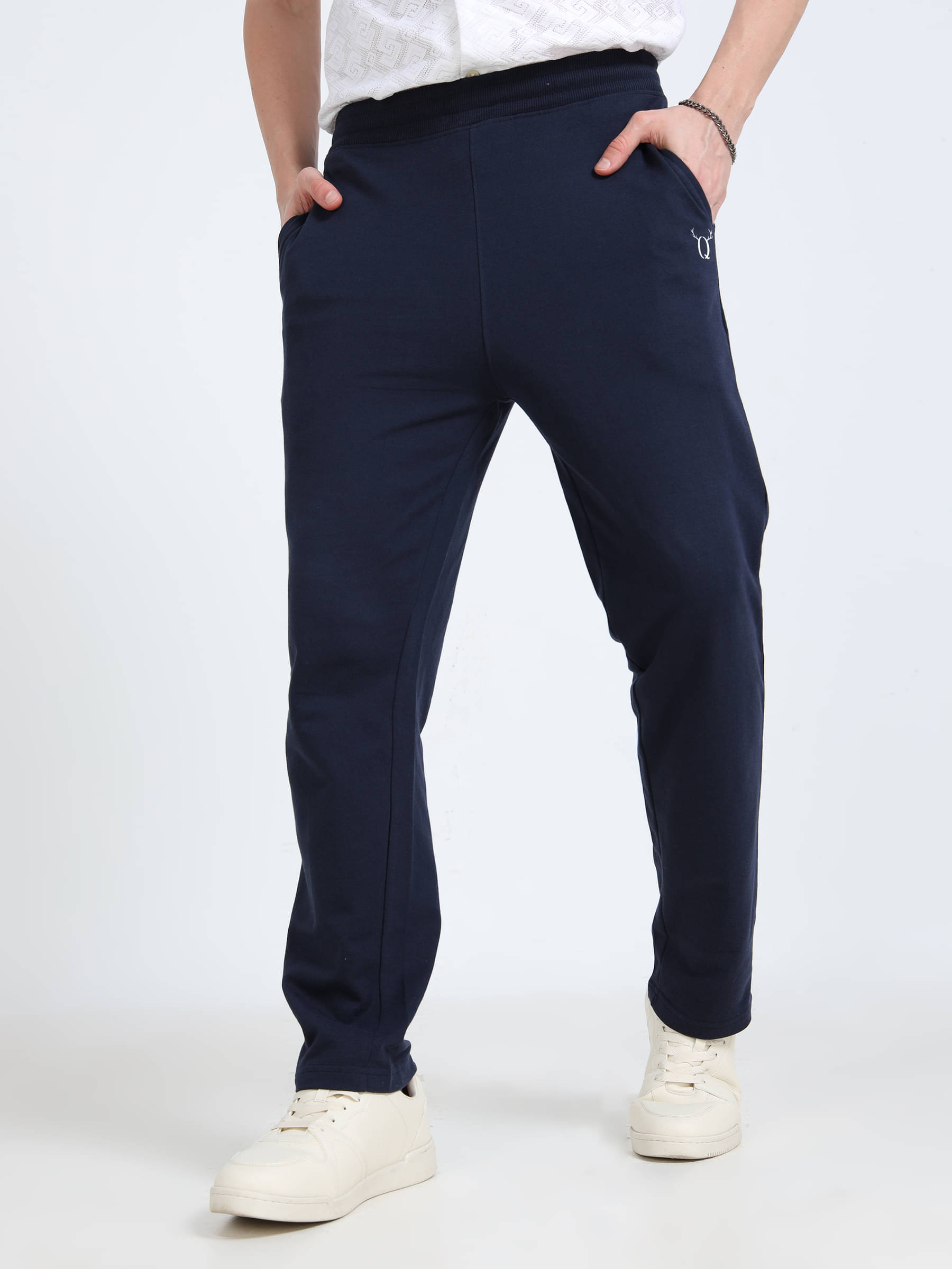     			QCUT Navy Cotton Blend Men's Trackpants ( Pack of 1 )