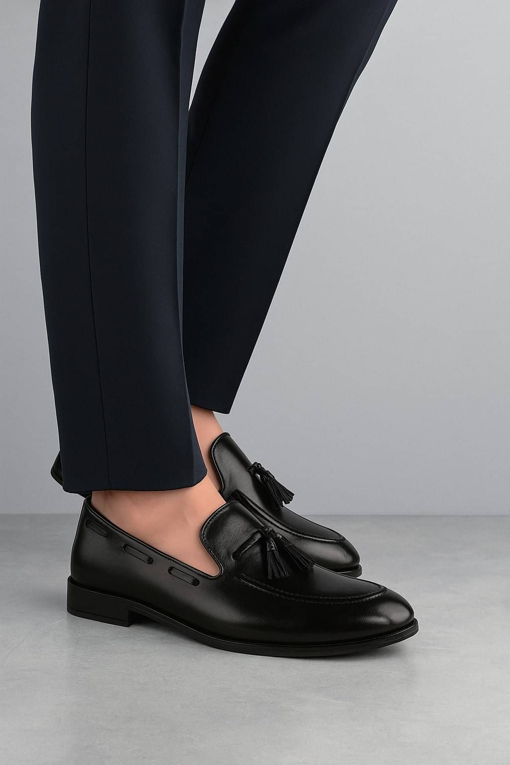 SERSI Black Men's Slip On Formal Shoes     			SERSI Black Men's Slip On Formal Shoes