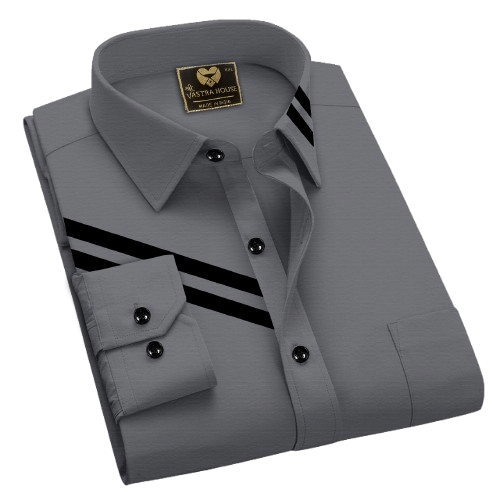     			SHREE VASTRA HOUSE Cotton Blend Regular Fit Solids Full Sleeves Men's Casual Shirt - Grey ( Pack of 1 )