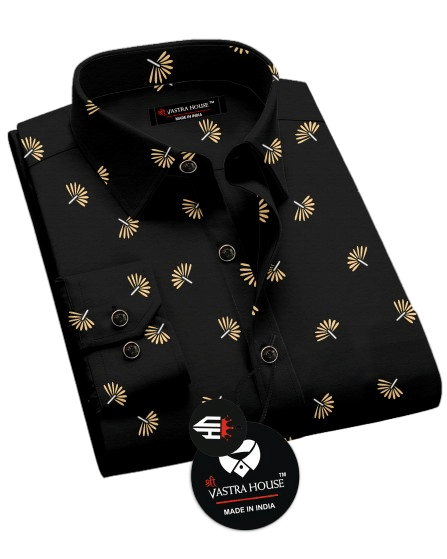 SHREE VASTRA HOUSE Cotton Blend Regular Fit Printed Full Sleeves Men's Casual Shirt - Black ( Pack of 1 )     			SHREE VASTRA HOUSE Cotton Blend Regular Fit Printed Full Sleeves Men's Casual Shirt - Black ( Pack of 1 )