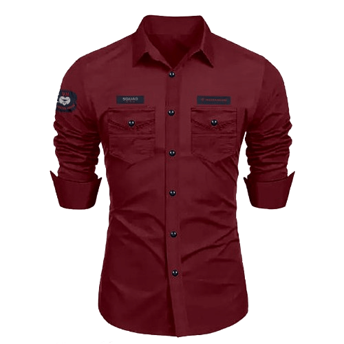     			SHREE VASTRA HOUSE Cotton Blend Regular Fit Self Design Full Sleeves Men's Casual Shirt - Maroon ( Pack of 1 )
