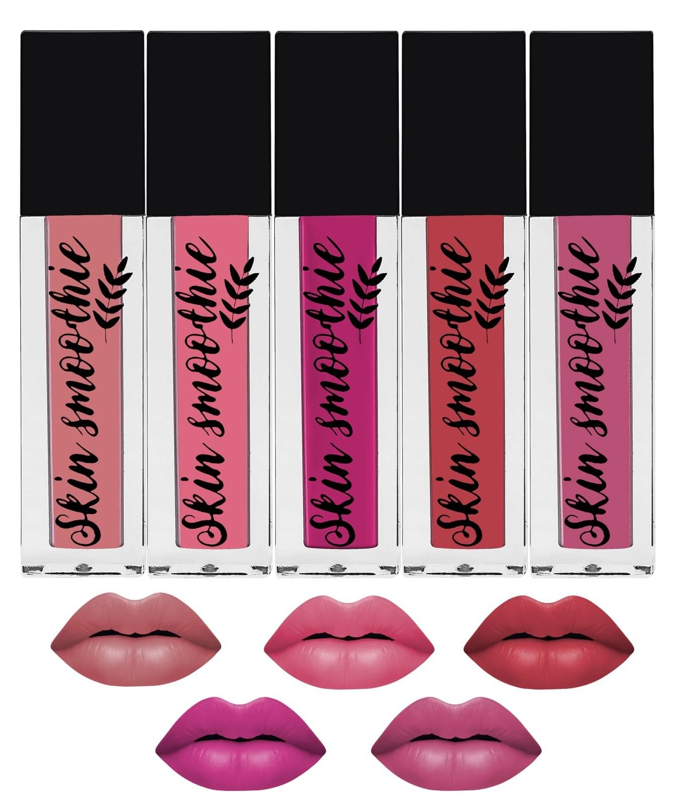     			SKIN SMOOTHIE Pink Matte Waterproof Liquid Lipstick ( Pack of 5 )