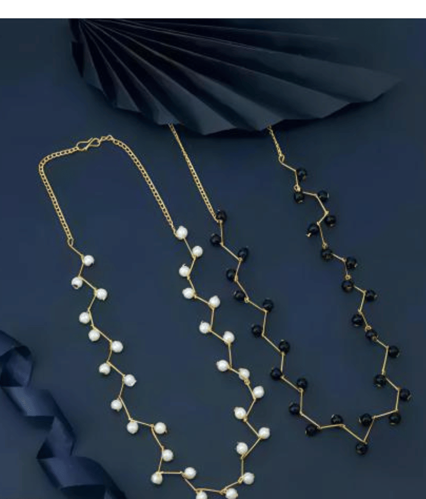     			SWASTICK Multi Color Brass Necklace ( Pack of 2 )