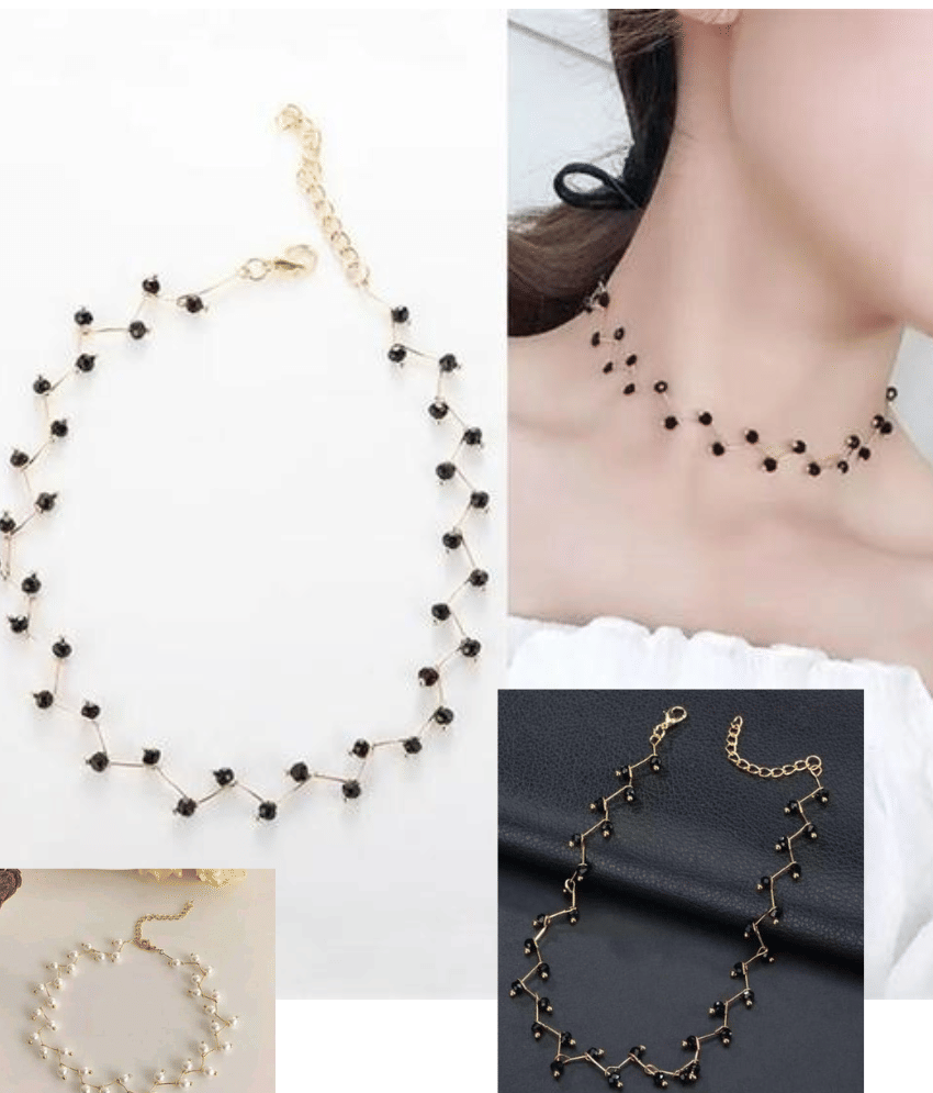     			SWASTICK Multi Color Brass Necklace ( Pack of 2 )