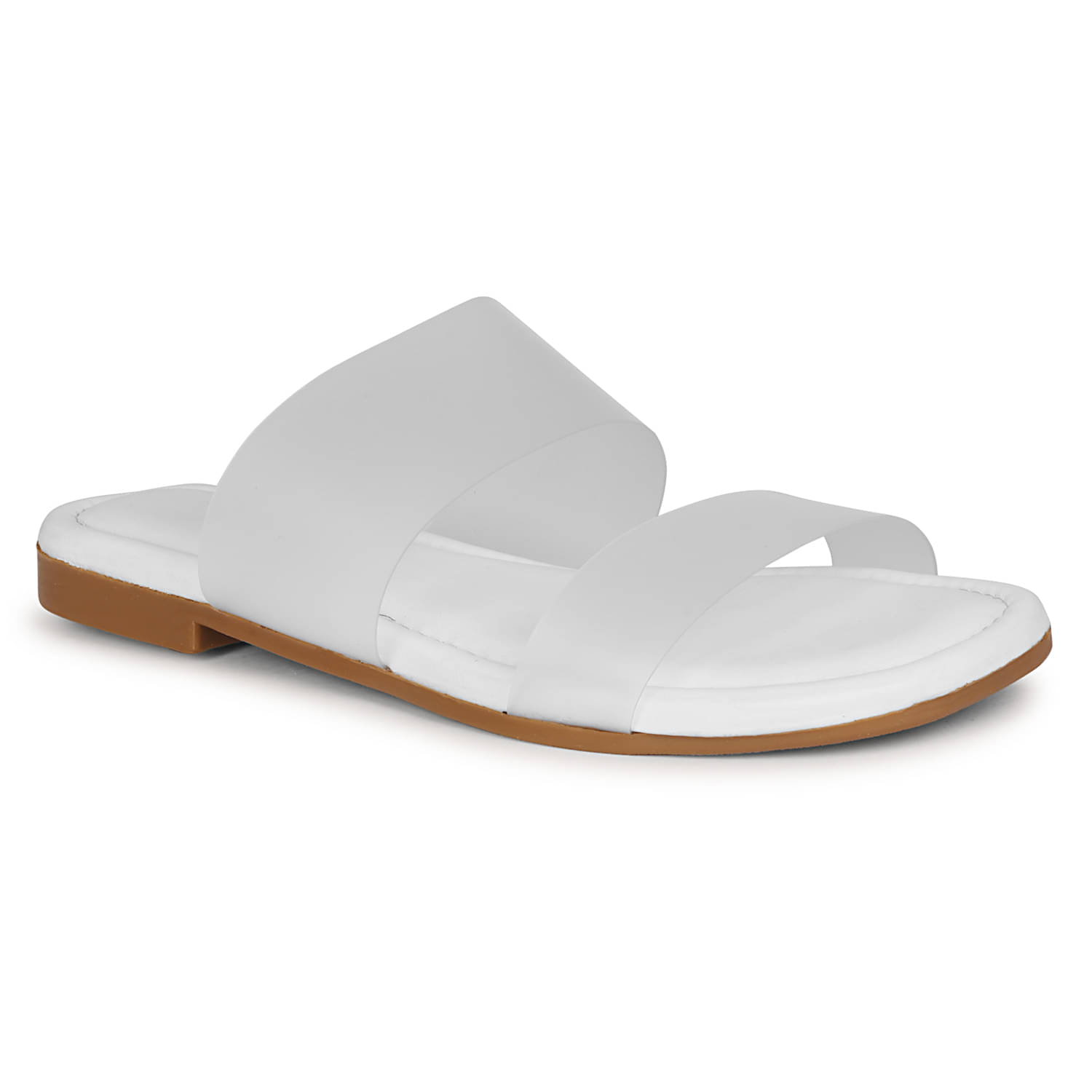     			Saheb White Women's Flats