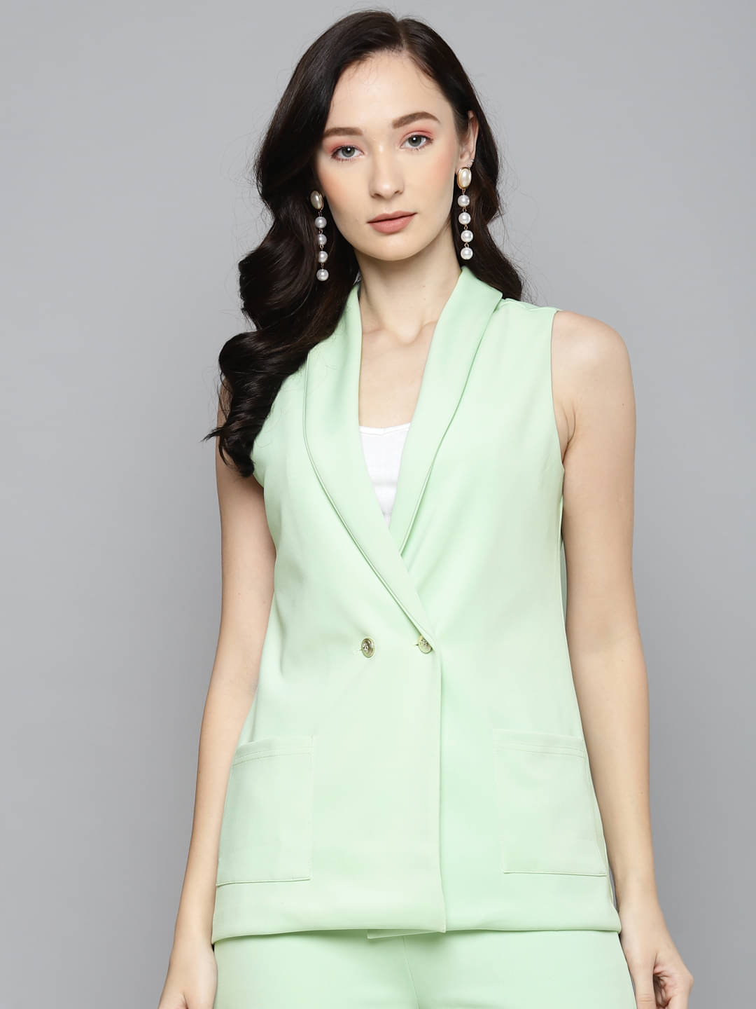     			Sassafras - Polyester Green Blazers
