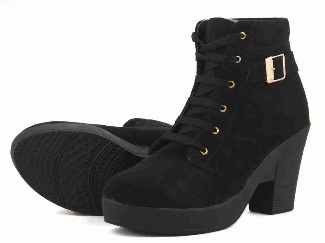     			Shoe Lab Black Women's Ankle Length Boots
