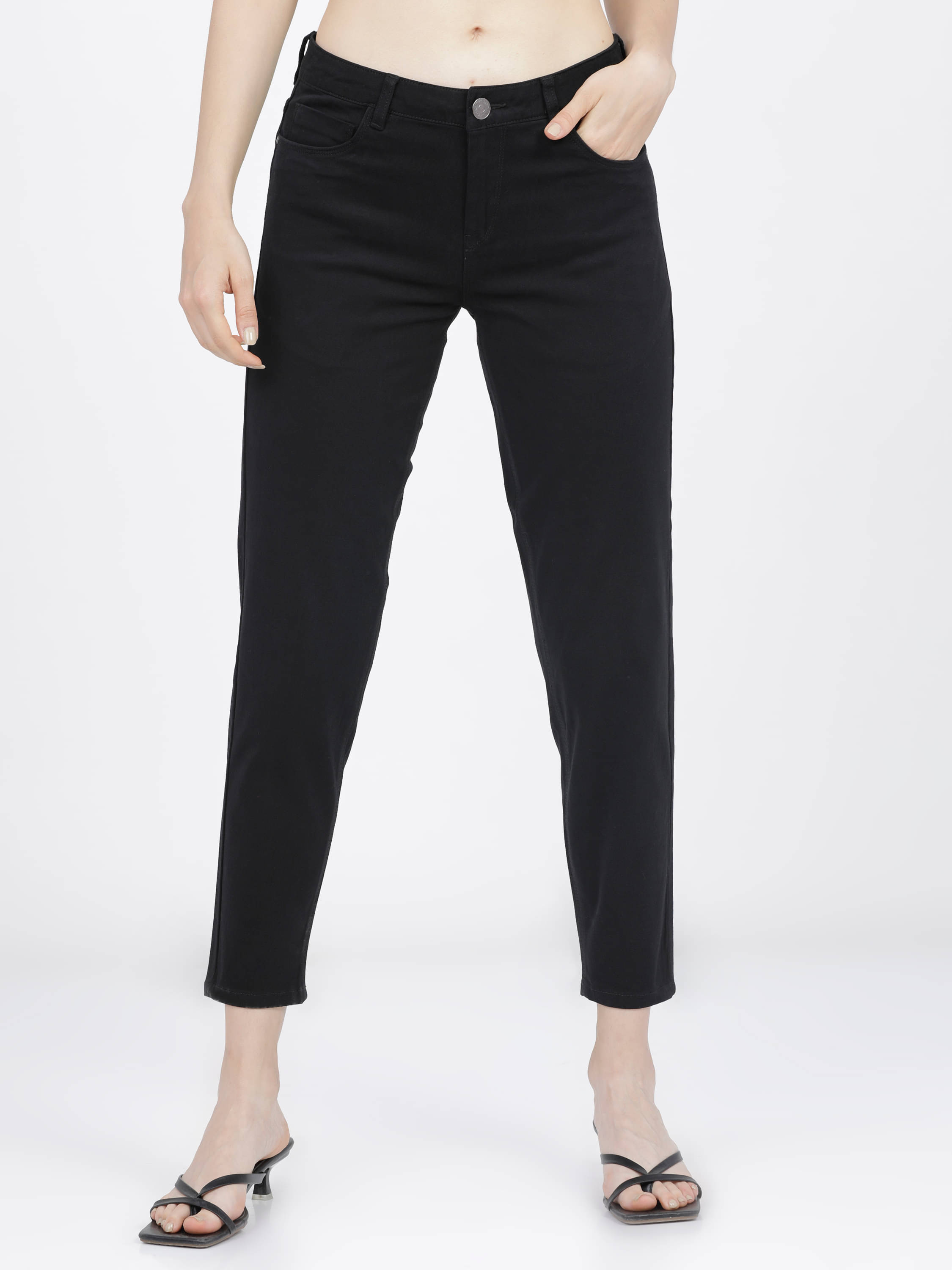     			Tokyo Talkies Women Cotton Blend Chinos Trousers ( Black )