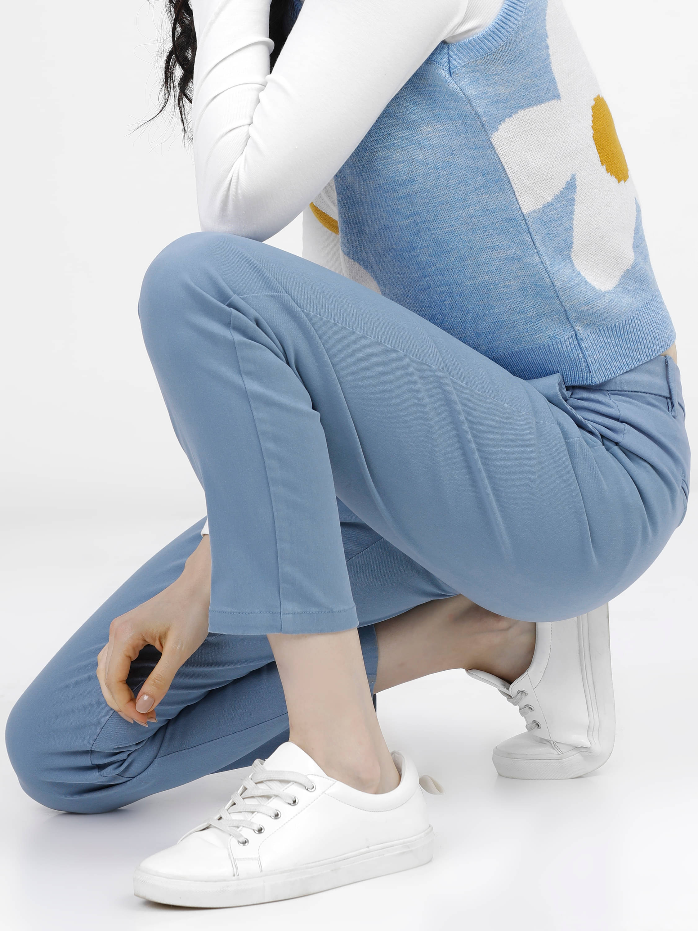     			Tokyo Talkies Women Cotton Blend Chinos Trousers ( Blue )